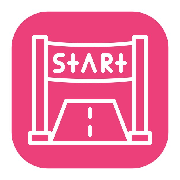 Imagen vectorial del icono de la línea de salida Se puede usar para la maratón