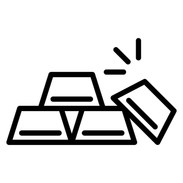 Imagen vectorial del icono de lingotes Se puede utilizar para la minería y la artesanía