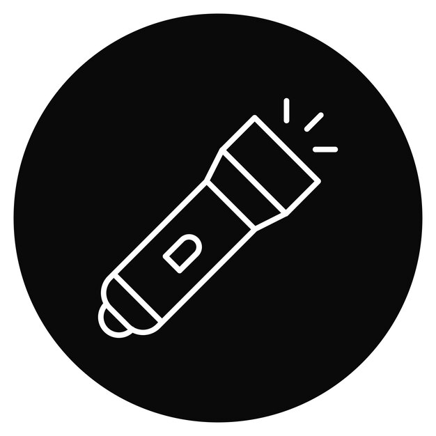 Imagen vectorial del icono de la linterna Se puede utilizar para las herramientas del electricista