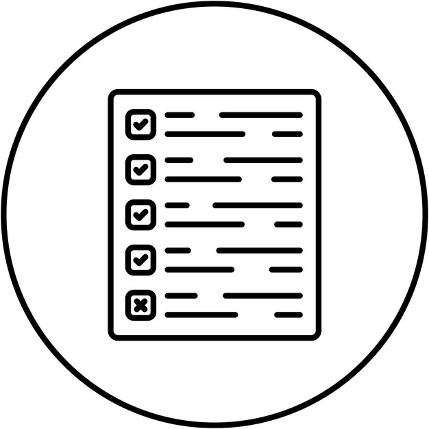Imagen vectorial del icono de la lista de compras Se puede utilizar para el comercio electrónico de moda