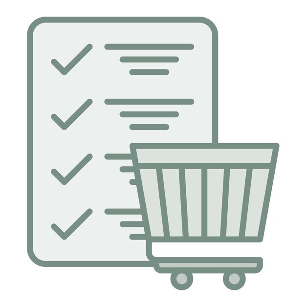 Imagen vectorial del icono de la lista de comprobación Se puede utilizar para compras y comercio electrónico