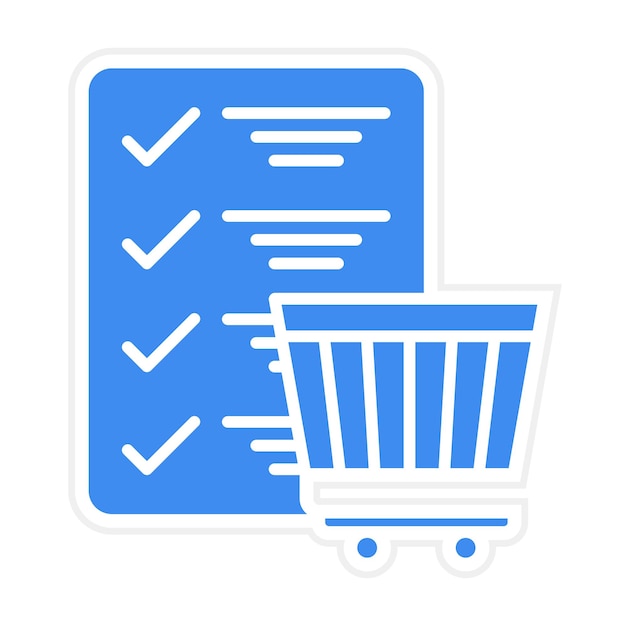 Imagen vectorial del icono de la lista de comprobación Se puede utilizar para compras y comercio electrónico
