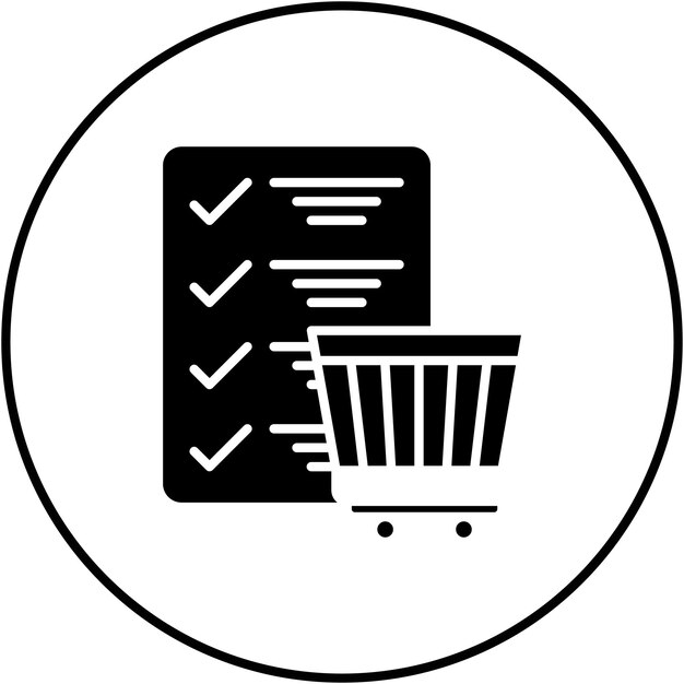 Imagen vectorial del icono de la lista de comprobación Se puede utilizar para compras y comercio electrónico