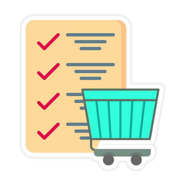 Imagen vectorial del icono de la lista de comprobación Se puede utilizar para compras y comercio electrónico