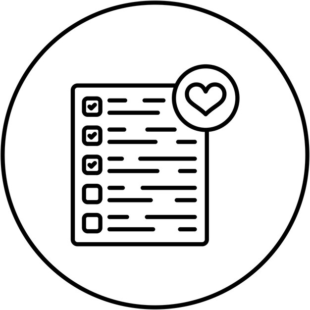 Imagen vectorial del icono de la lista de deseos Se puede usar para el comercio electrónico de moda