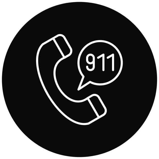 La imagen vectorial del icono de llamada al 911 se puede utilizar para los bomberos