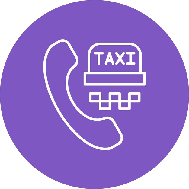 Imagen vectorial del icono de llamada de taxi Se puede utilizar para el servicio de taxi