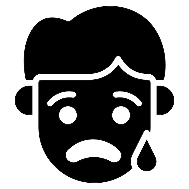 Imagen vectorial de icono de llanto Se puede usar para emociones humanas