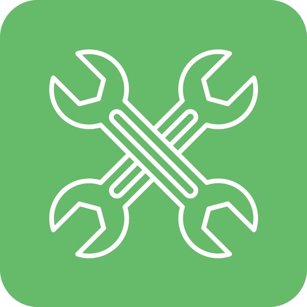 La imagen vectorial del icono de la llave cruzada se puede utilizar para las carreras de autos