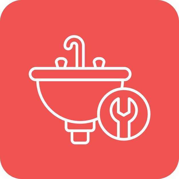 Imagen vectorial del icono de la llave de la cuenca Se puede utilizar para la fontanería