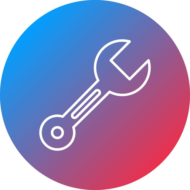 Imagen vectorial del icono de la llave Se puede utilizar para herramientas de construcción