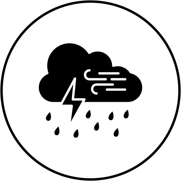 La imagen vectorial del icono de la lluvia pesada se puede usar para desastres naturales