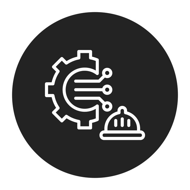 Imagen vectorial del icono del logotipo del ingeniero Se puede usar para Ingeniero en Mecánica