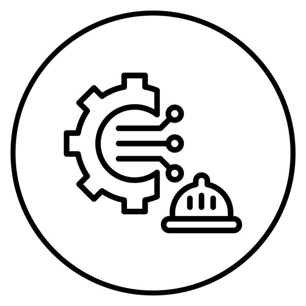 Imagen vectorial del icono del logotipo del ingeniero Se puede usar para Ingeniero en Mecánica