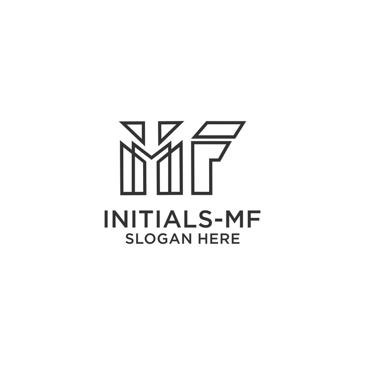 Vector imagen vectorial del icono del logotipo initials-mf