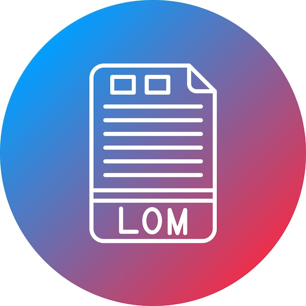Imagen vectorial de icono LOM Puede utilizarse para formatos de archivo
