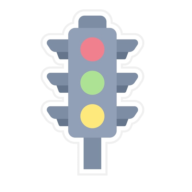 Imagen vectorial del icono de las luces de tráfico Se puede utilizar para los elementos de la ciudad