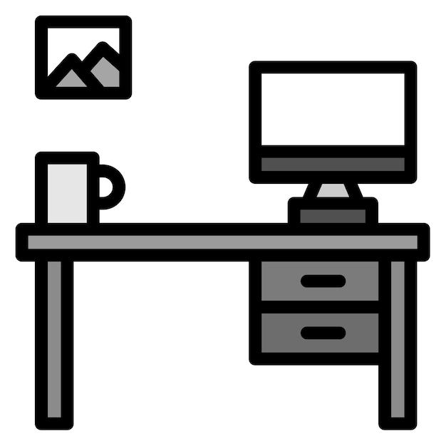 Imagen vectorial del icono del lugar de trabajo de la empresa Se puede utilizar para la gestión de crisis