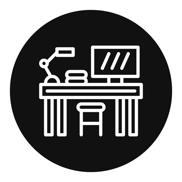 Imagen vectorial del icono del lugar de trabajo de la empresa Se puede utilizar para la gestión de productos