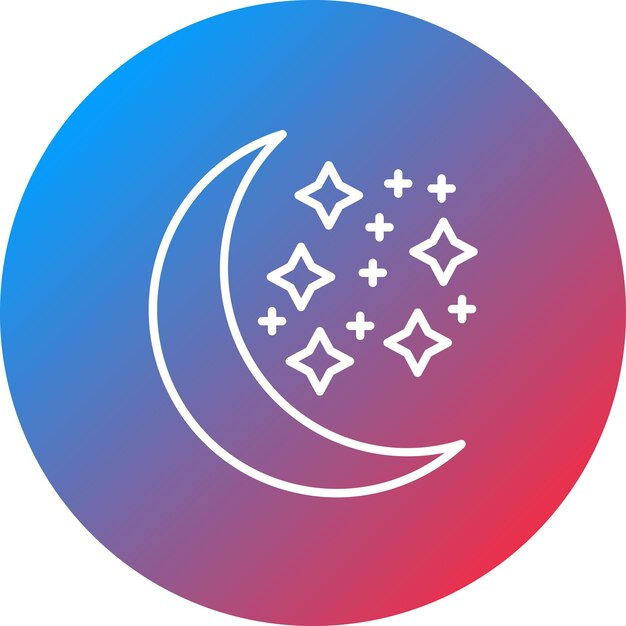 La imagen vectorial del icono de la Luna creciente se puede usar para el clima