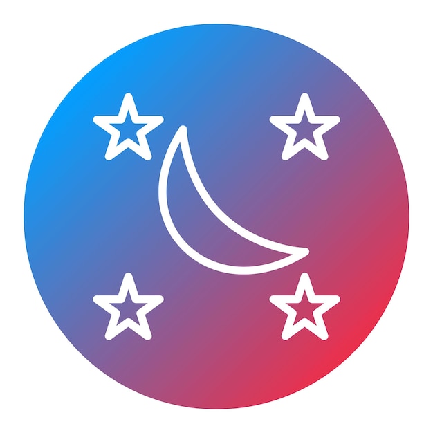 La imagen vectorial del icono de la Luna y las Estrellas se puede usar para la ducha de bebé