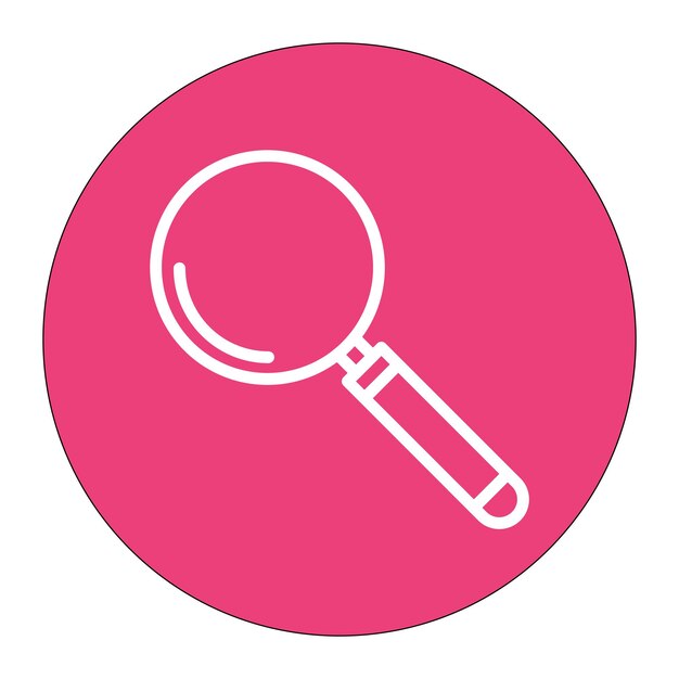 La imagen vectorial del icono de la lupa se puede utilizar para la investigación de delitos