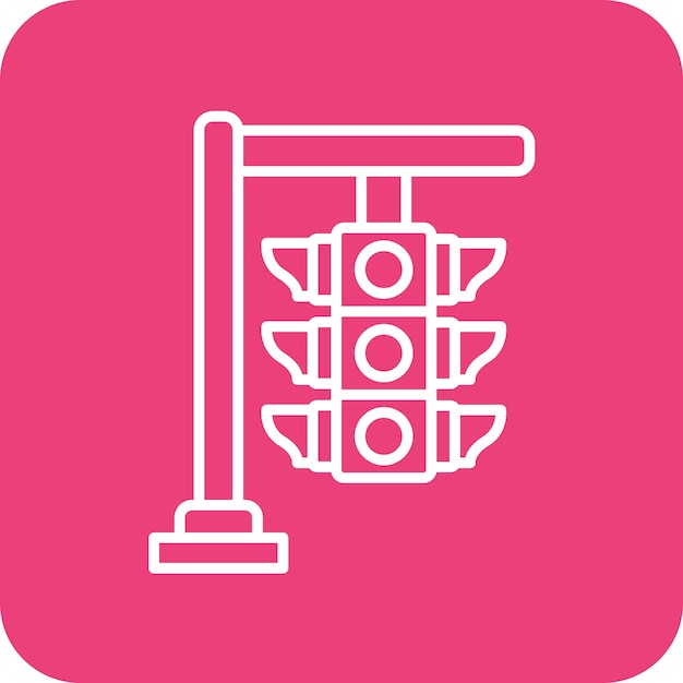 La imagen vectorial del icono de luz de tráfico se puede utilizar para Smart City