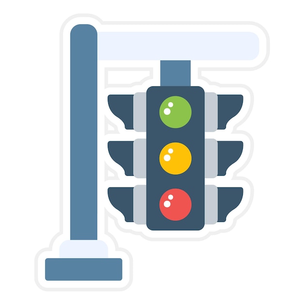 La imagen vectorial del icono de luz de tráfico se puede utilizar para Smart City