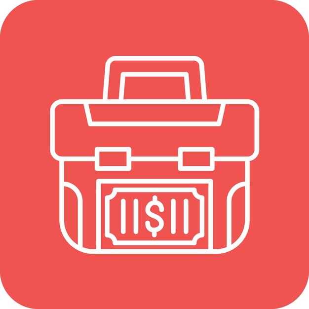 Imagen vectorial del icono de la maleta de dinero Se puede usar para negocios y oficinas
