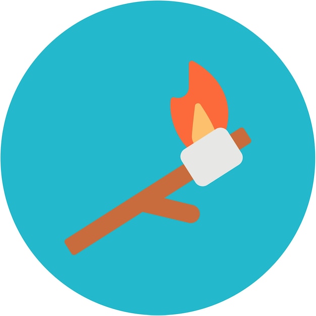 Imagen vectorial de icono de malvavisco asado Se puede usar para Festa Junina