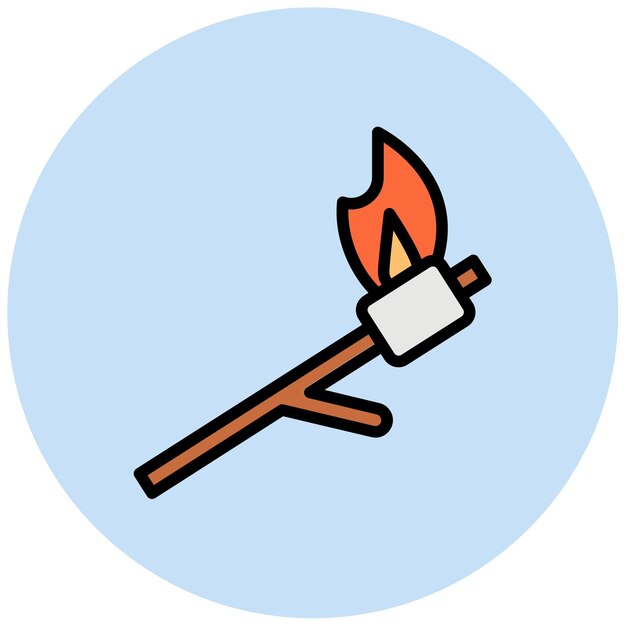 Imagen vectorial de icono de malvavisco asado Se puede usar para Festa Junina