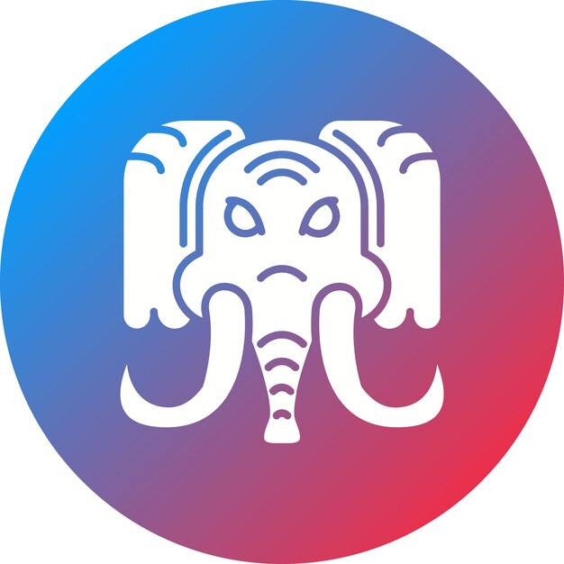 La imagen vectorial del icono del mamut se puede utilizar para la prehistoria
