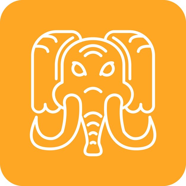 La imagen vectorial del icono del mamut se puede utilizar para la prehistoria
