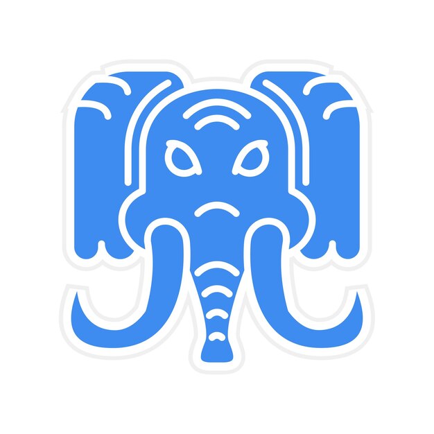 La imagen vectorial del icono del mamut se puede utilizar para la prehistoria