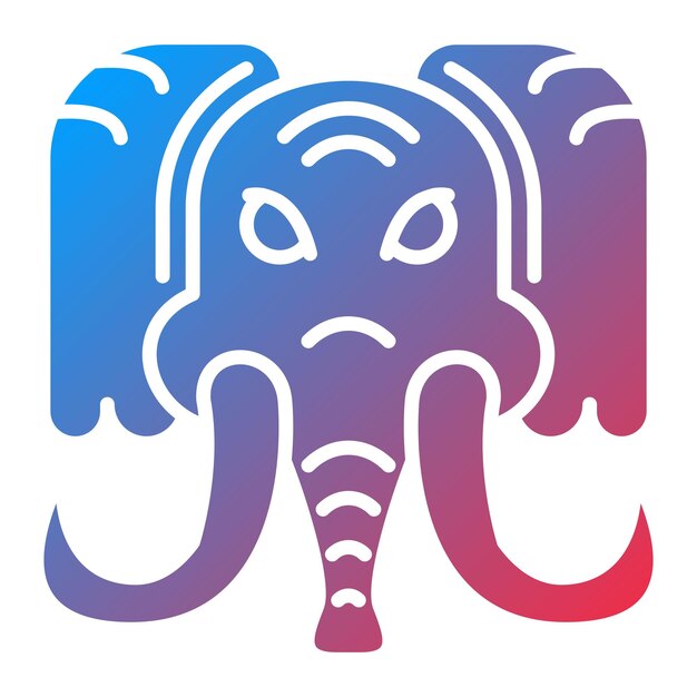 La imagen vectorial del icono del mamut se puede utilizar para la prehistoria