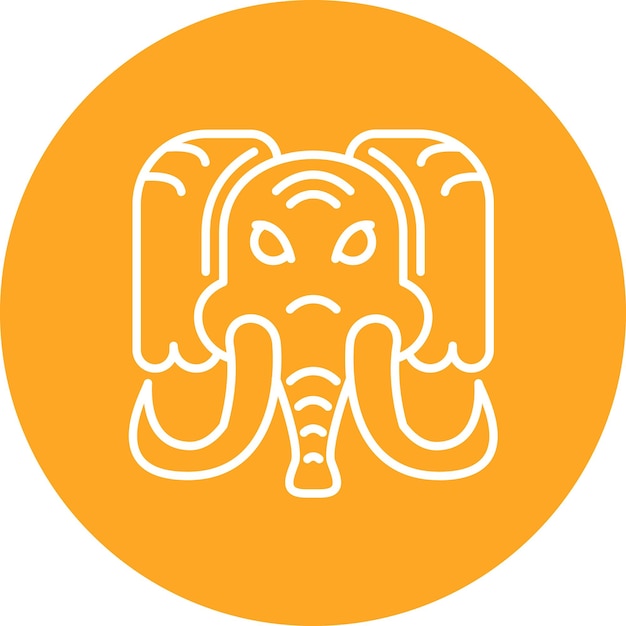 La imagen vectorial del icono del mamut se puede utilizar para la prehistoria