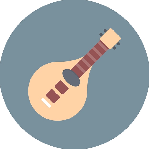 Imagen vectorial del icono de la mandolina Se puede usar para Artist Studio