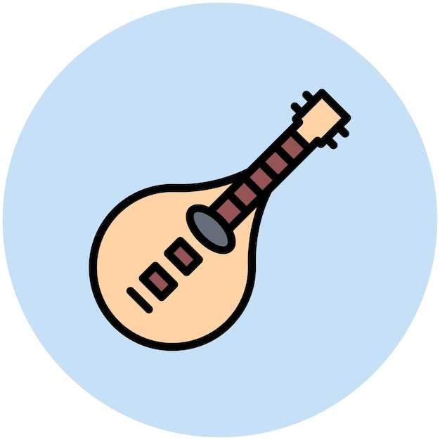 Imagen vectorial del icono de la mandolina Se puede usar para Artist Studio