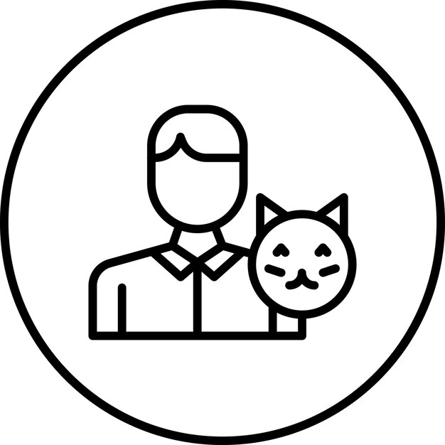 Imagen vectorial del icono del manejador de animales macho Puede utilizarse para los servicios públicos