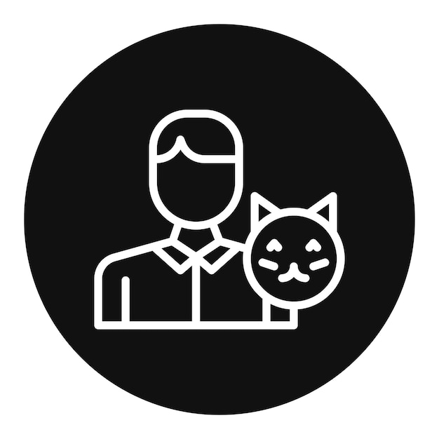 Imagen vectorial del icono del manejador de animales macho Puede utilizarse para los servicios públicos