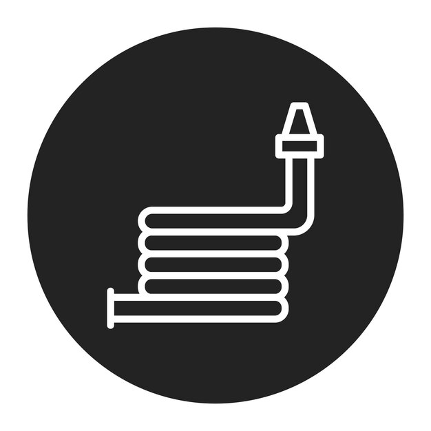 La imagen vectorial del icono de la manguera de incendios se puede utilizar para el rescate y la respuesta