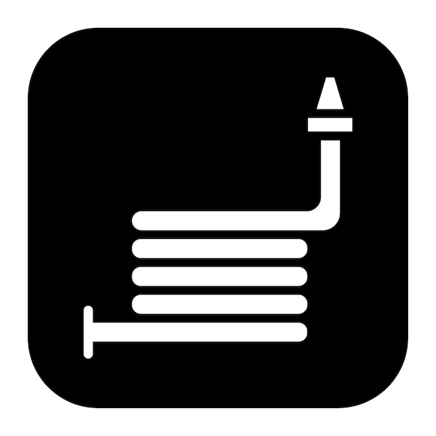 La imagen vectorial del icono de la manguera de incendios se puede utilizar para el rescate y la respuesta
