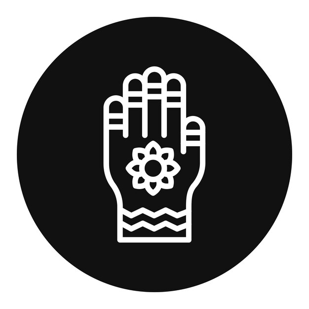 Imagen vectorial del icono de la mano de henna Se puede usar para el Eid al Adha