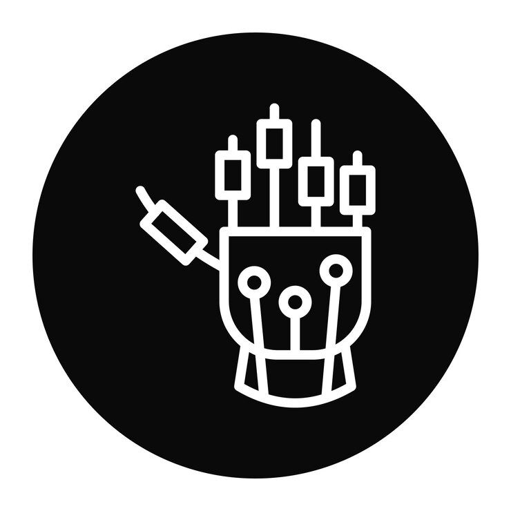 Vector imagen vectorial del icono de la mano del robot se puede utilizar para la robótica