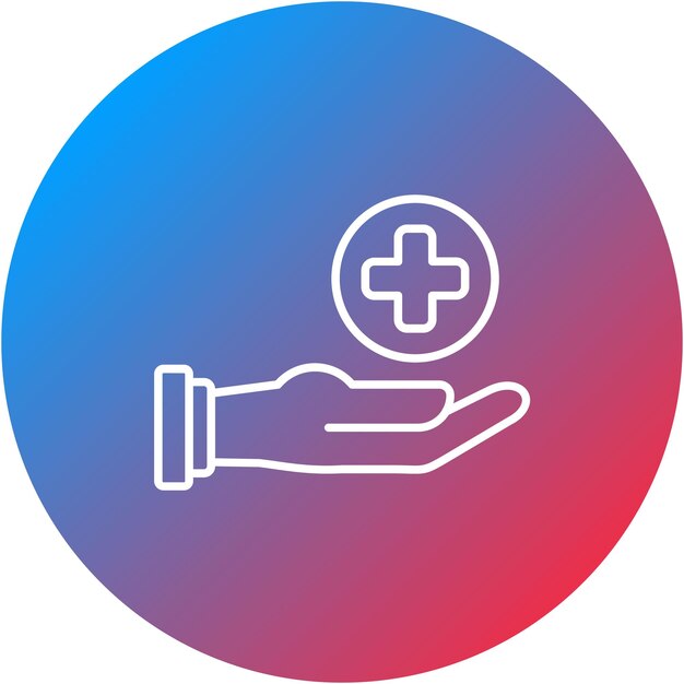 La imagen vectorial del icono de las manos curativas se puede utilizar para la quimioterapia