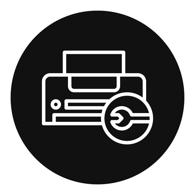 Imagen vectorial del ícono de mantenimiento de la impresora Puede utilizarse para imprimir