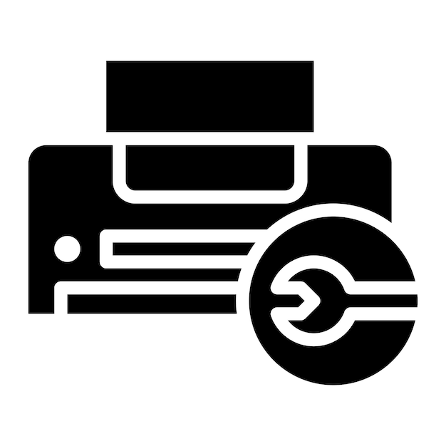 Imagen vectorial del ícono de mantenimiento de la impresora Puede utilizarse para imprimir