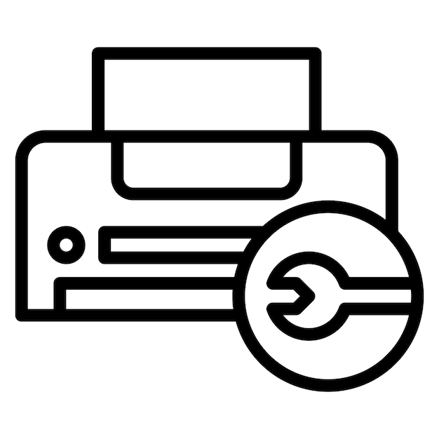 Imagen vectorial del ícono de mantenimiento de la impresora Puede utilizarse para imprimir