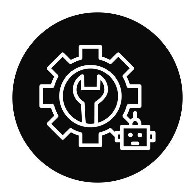Imagen vectorial del icono de mantenimiento Se puede utilizar para robótica