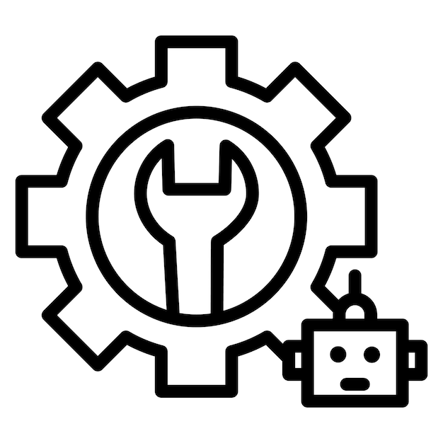 Imagen vectorial del icono de mantenimiento Se puede utilizar para robótica